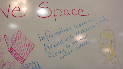 Haiku at the Creative Space whiteboard, OLA 2015